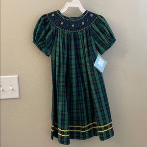 Smocked dress with yellow flowers